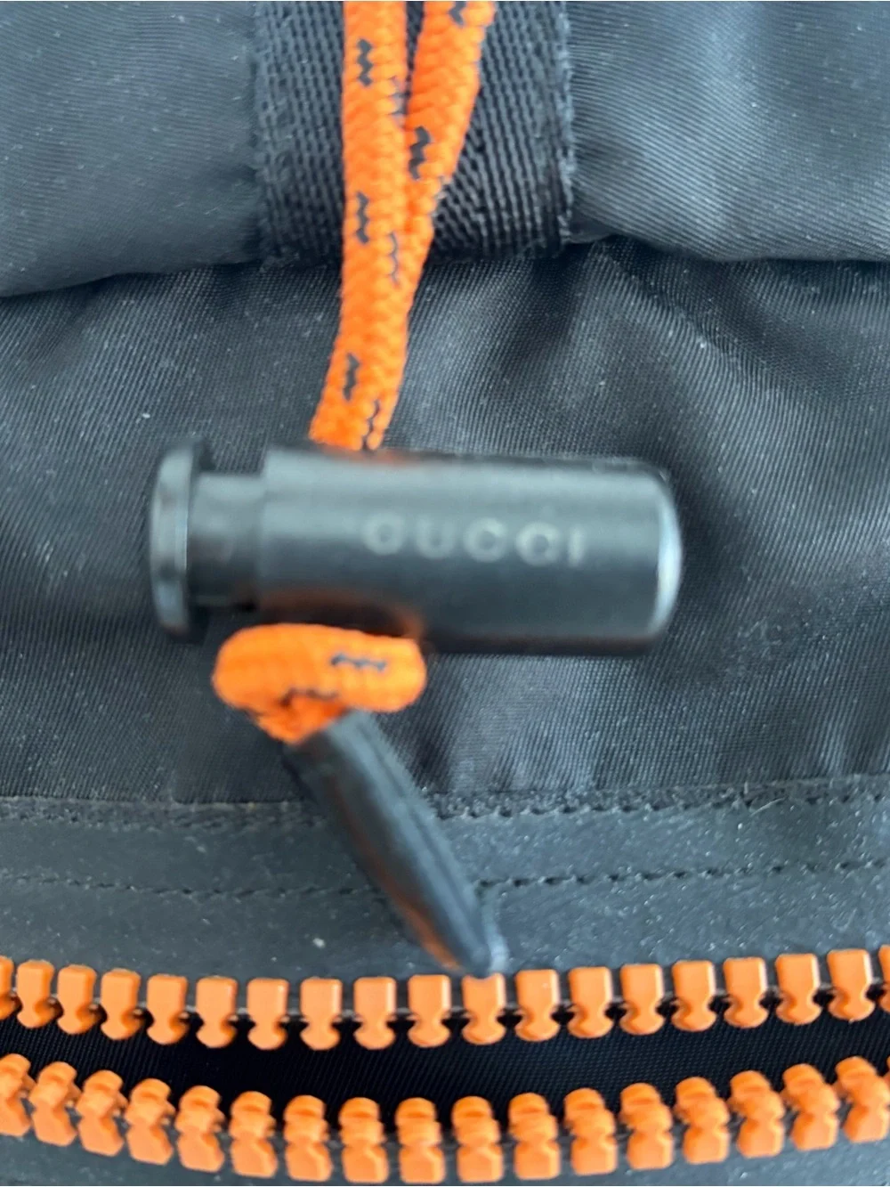 Gucci Black Duffel with Orange Trim